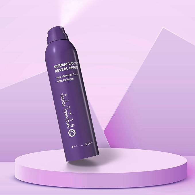 MICHAEL TODD Beauty - Sonicsmooth Hair Identifier Spray - Radiance Reveal Mist - For Face Shaving & Dermaplaning - Highlights Peach Fuzz -Collagen-Infused - Nourish & Smooth Skin -All Skin Types -4oz