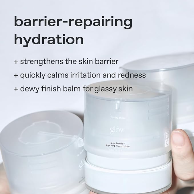 glow aloe barrier support moisturizer kit | soothing & hydrating | fortified with ceramide np & niacinamide | enriched with aloe vera leaf water | lightweight calm‑complex texture | 0.05 fl oz (7ea)
