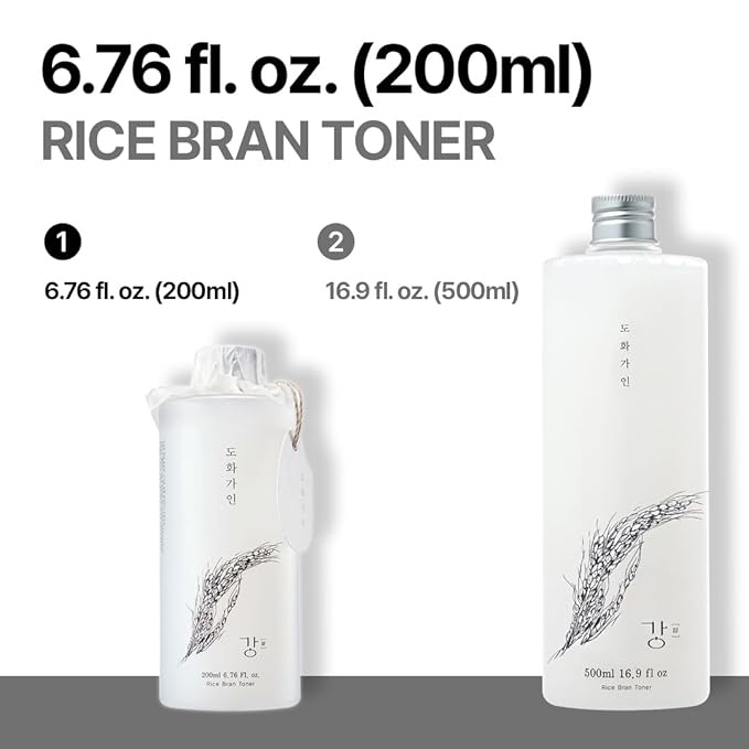 Gentle Rice Bran Toner Korean for Face (Tone, Rejuvenate & Moisturize) - Hydrating Vegan with Hyaluronic Acid - Rice Bran Extract (6.76 Fl oz)
