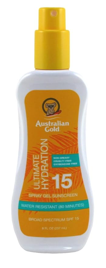 Australian Gold SPF 15 Sunscreen Spray Gel, 8 Fluid Ounce