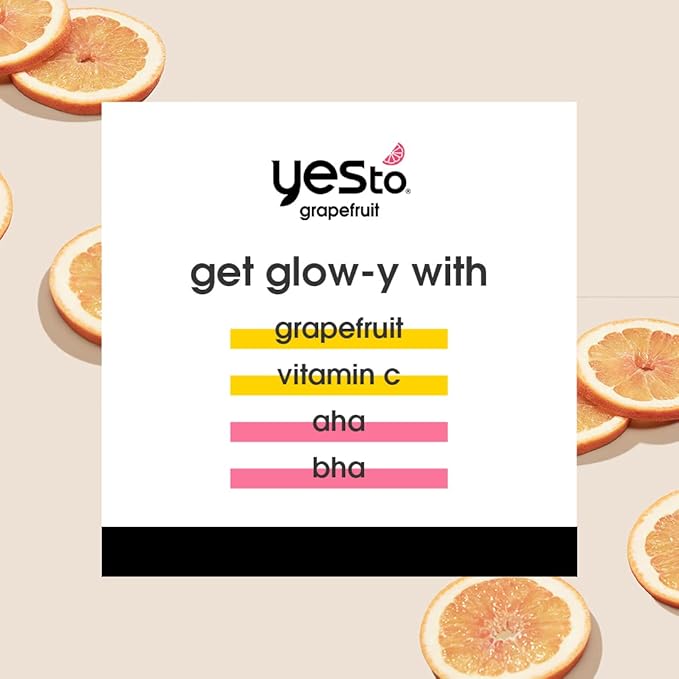 Yes To Grapefruit Daily Exfoliating Toner, Brightening Formula To Retexturize & Brighten Your Skin, With AHAs, BHAs, Vitamin C, & Antioxidants, Natural, Vegan & Cruelty Free, 4 Fl Oz