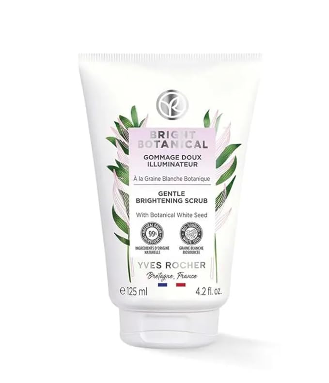 Yves Bright Botanical Cleansing Scrub for Radiance and Even-Looking Skin Tone with Tagua Nut, Facial Foam Cleanser 125 ml/4.2 flOz