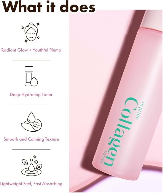It's Skin Peptide Collagen Toner 5.07 Fl Oz | Moisturizing Toner with Organic Collagen Peptides | Hydrating Toner for Sensitive Skin | Organic Skin Care & Face Brightening Toner | K Beauty Toner
