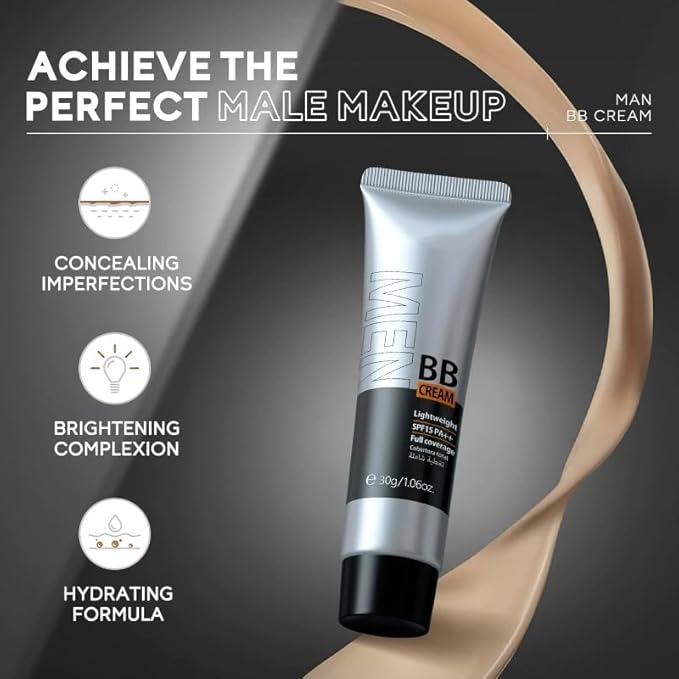 BB Cream With SPF 15-1.41oz Hydrating & Concealing Glow Foundation + CC cream, Sunscreen Tinted Lotion, Long-Lasting, Oil-Control, Pore-Hiding Beauty Balm, Tinted Moisturizer