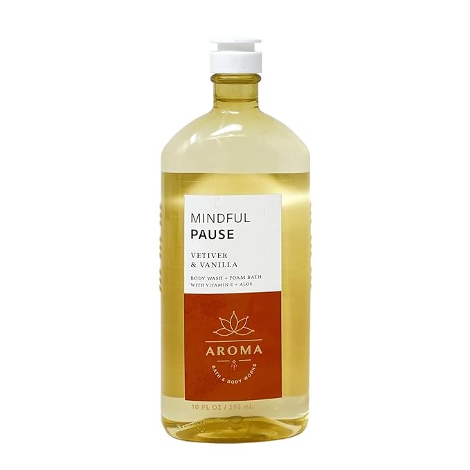 Bath and Body Works Aromatherapy Body Wash and Foam Bath 10 Fluid Ounce (Vetiver Vanilla)