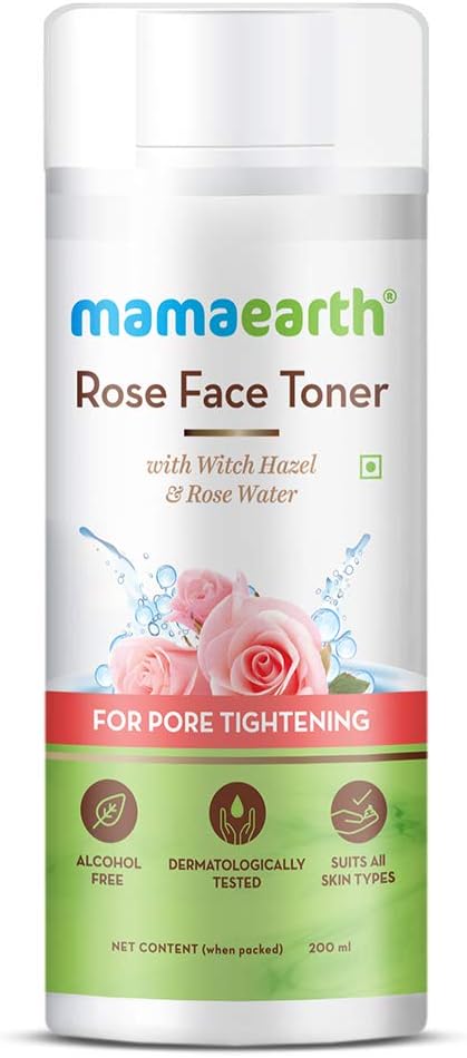 Mamaearth Rose Water Toner with Witch Hazel & Cucumber | Gentle Daily Skin Toner | Alcohol-Free | All Skin Types | 200ml