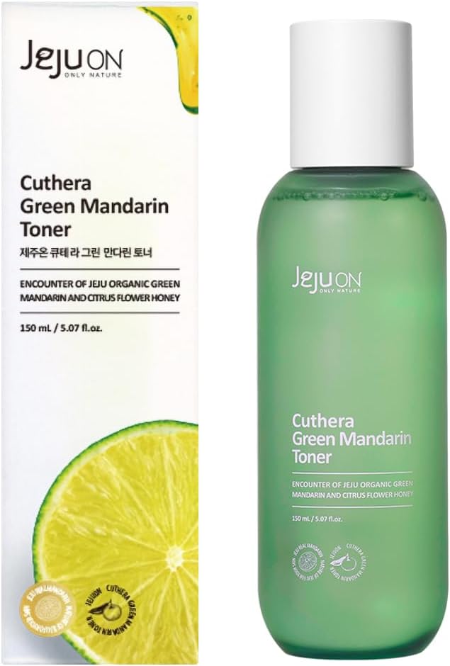 Cuthera Green Mandarin Korean Essence Toner 5.07 Fl Oz - Jeju Natural Ingredients Vitamin Rich Hydrating, Pore Tightening, Non Irritating, Skin Smoothing, Oil Water Balance Care