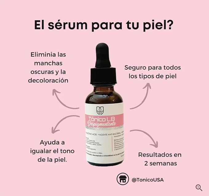 Generic Tonico Despigmentante LB *Elimina pecas, barros, paños, melasma*