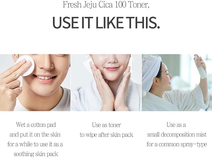 PRETTYSKIN The Pure Jeju CICA 100 Toner, Centella Asiatica Face Toner for Sensitive Skin, Vegan, Hydrating & Soothing Watery Texture, Alcohol-Free & Unscented, Korean Skincare, 8.45 Fl Oz
