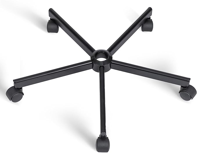 Criss Cross Home Office Swivel Chair Base – Durable, Steady and Easy Installation – Perfect for Criss Cross and Cross Legged Chairs with Replacement Casters (Black,Base+Wheel)