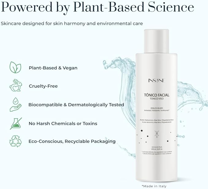Hydrating Hyaluronic Acid Face Toner for Sensitive Skin – Pore-Minimizing, Anti-Aging & Radiance-Boosting with Aloe Vera, Oat & Birch Leaf – Alcohol-Free & Dermatologically Tested