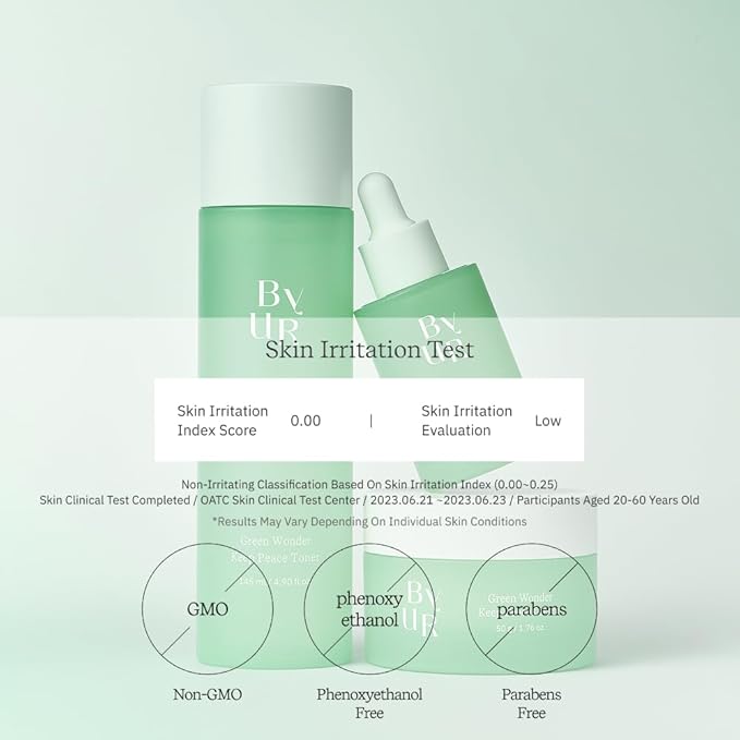 ByUR Green Wonder Keep Peace Toner - Gentle Exfoliation & Sebum Control, Soothing & Redness Care for Sensitive Skin, Jeju Mugwort, Centella Asiatica, Tea Tree, & LHA, Facial Pore Care Korean Skincare