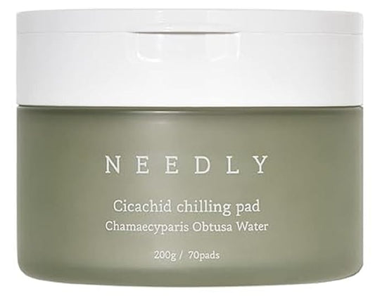 NEEDLY | Cicachid Chilling Toner Pad | Cooling & Soothing pad | Vegan Certified Cotton pad |