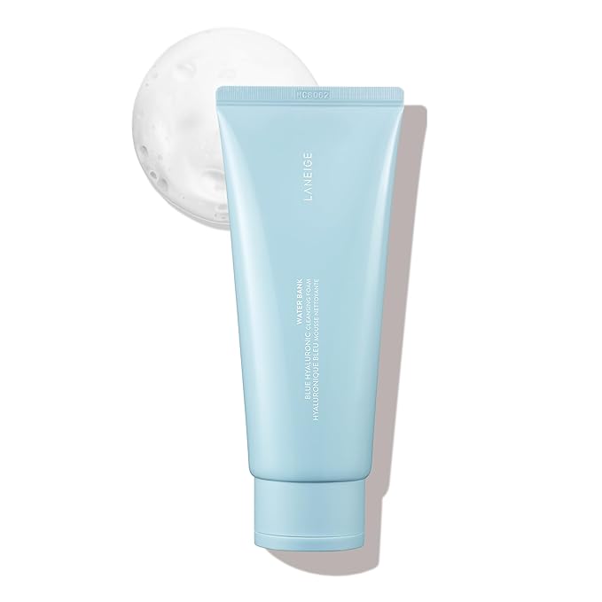 LANEIGE Water Bank Cleansing Foam: Hydrating Face Wash and Makeup Remover with Hyaluronic Acid & Papain Enzyme for Smooth, Soft Skin