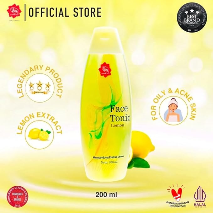 Viva Cosmetics, Face Tonic, 200ml, Lemon (Pack of 1)