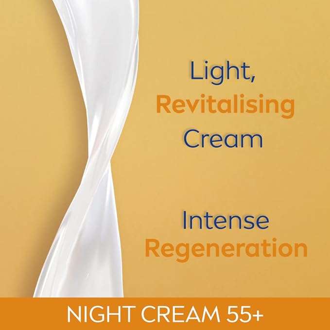 NIVEA Anti-Wrinkle Restorative Night Cream 55+ – Rich Regenerating Moisturizer with Avocado Oil, Calcium & Panthenol, 50 ml Mature Skin Care for Overnight Renewal