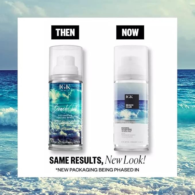 IGK BEACH CLUB Touchable Texture Spray Travel | Hold + Volume + Lightweight | Vegan + Cruelty Free | 1.7 Oz