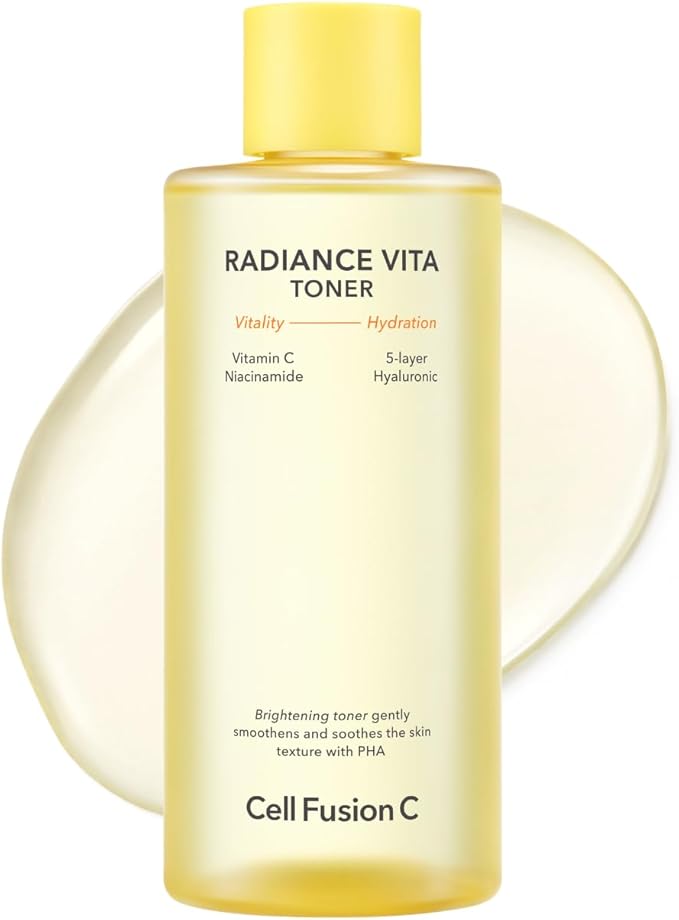 Cell Fusion C Radiance Vita Toner, UREA + Vitamin C + PHA - Facial Toner for Bright, Glowing Skin, 10.1 fl.oz / 300ml - Skincare for Face