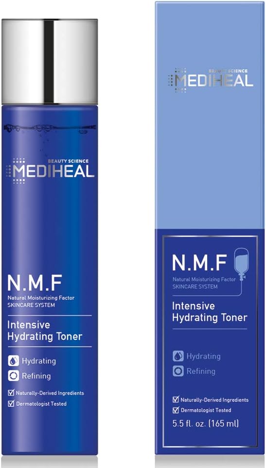 MEDIHEAL N.M.F Intensive Hydrating Toner, No.1 Korean Skincare Brand, 5.5 fl.oz (165ml) Ultra Hydrating and Soothing Boosting Toner for Dry and Rough Skin