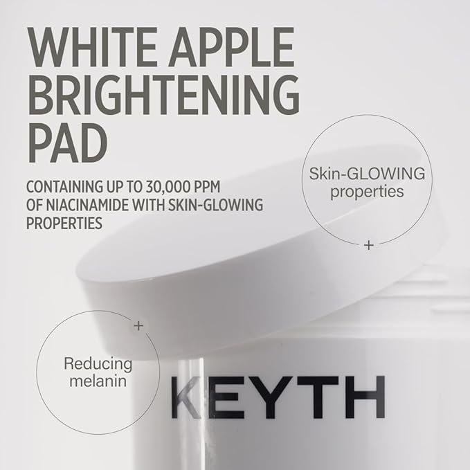 KEYTH White Apple BRIGHTENING PAD (150ML, 5.07 FL.OZ.) / Brightening, Glwoing Skin Filter, Apple Fruit Water, Dark Circle Eraser, White Hyaluronic Acid