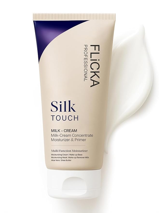 FLi.CKA Silk Touch 3 in 1 Moisturizer and Primer for Face Makeup | Hydrating, Lightweight & Long- Lasting | All Skin Types | Milk-Cream Multi Function | Minimises Pores | 60 Gram