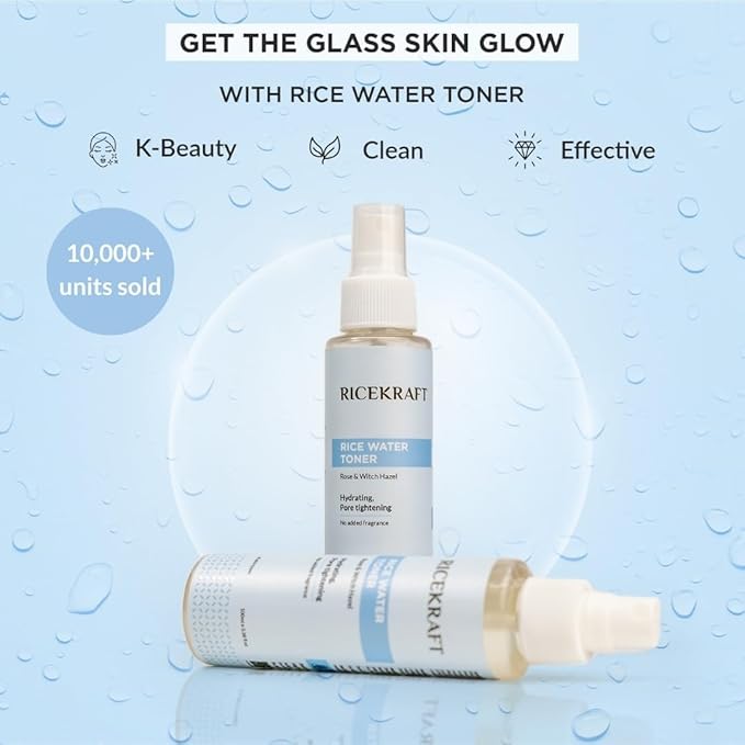 DK Refreshing Rice Water Toner | Korean Face Toner Plus Mist for Glowing Skin| Hydrating and Pore Tightening| for Men and Women| All Skin Types |100ml