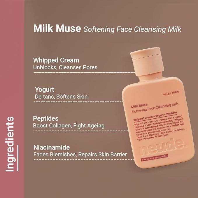 BEMT Peptide & Milk Face Cleanser and Toner Set – Gentle Whipped Cream Cleanser with Peptides + Rehydrating Milk Peptide Toner for Balanced, Hydrated, Sensitive Skin