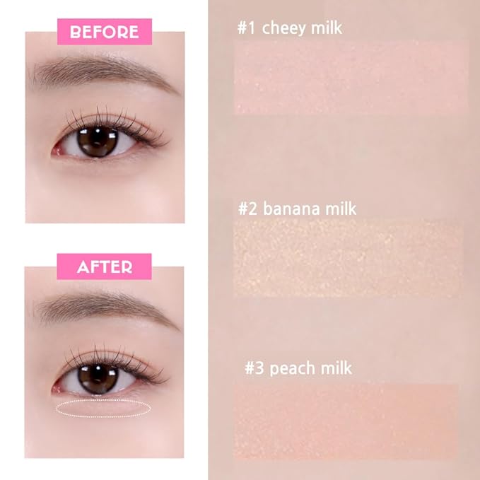 BBIA Last Powder Pencil 3 Colors - Shimmer Glitter Stick Eyeshadow Eyeliner, Under Eye Highlighter Stick Smooth Long-Lasting Creamy Crayon Eye Shadow Liner Pencil Korean Eye Makeup (02 BANANA MILK)