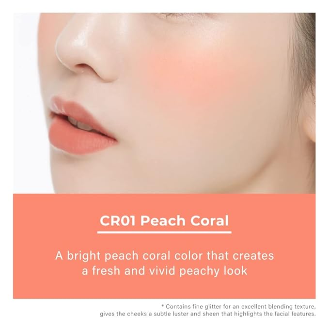 A'PIEU Juicy-Pang Jelly Blusher [CR01] – Soft Touch Blush for Cheek with Combined Cream & Powder Texture for Natural Dewy-Finish, No Fall-Out. 0.17 oz