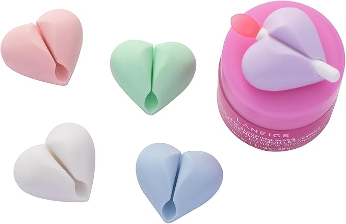 Lip Brush Holder,Lip Balm Brush Organizer Compatible with LANEIGE Lip Sleeping Mask,Silicone Sleeve Protector Cover for Lip Brushes(White & Pink & Purple)