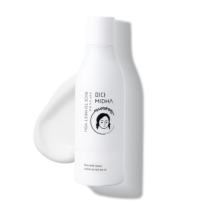 MIDHA RICE MILK LOTION, 6.76fl.oz/200ml, Deep Hydration, Soothing Care, Lightweight Nourishment – Smooth Skin Texture, Radiant Finish, Glowing Complexion