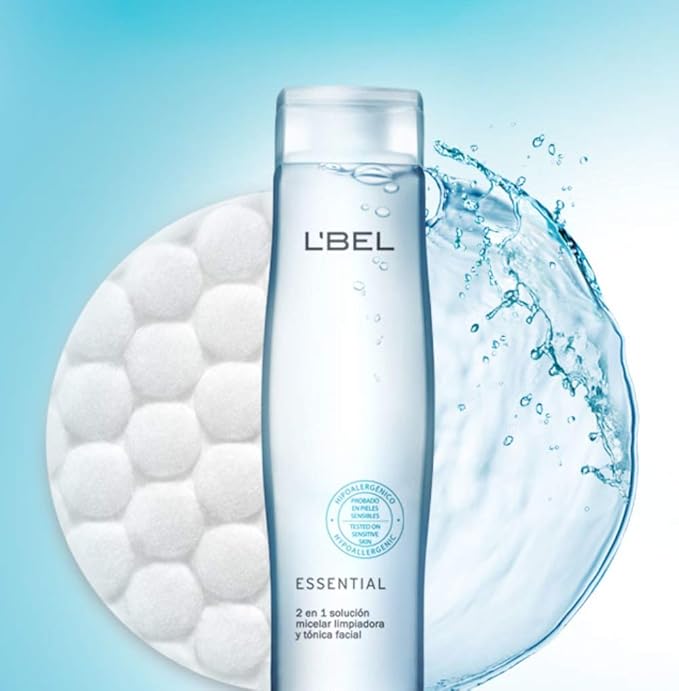 L'Bel Essential 2 in 1 Micellar Cleansing Solution and Facial Toner 3 fl. oz.