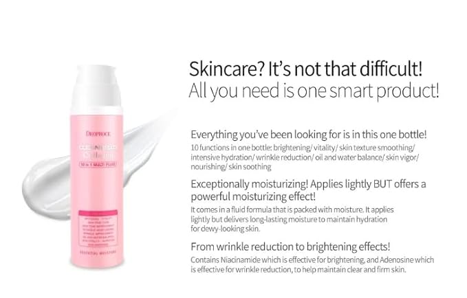 Deoproce Cleanbello Collagen 10 in 1 Multi Fluid (200ml) – 4-in-1 Toner, Emulsion, Essence & Cream – Hydrating & Anti-Aging Korean Skincare