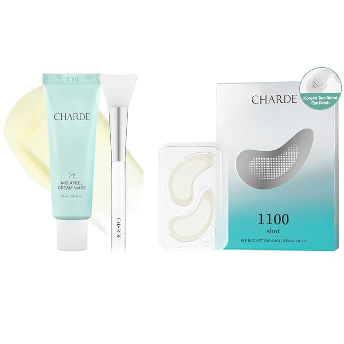 CHARDE At-Home Targeted Skincare Duo - Dark Spot Peel Off Mask & Under Eye Patches for Puffiness, Brightening, Smoothing & Even Tone Care, Spot Care