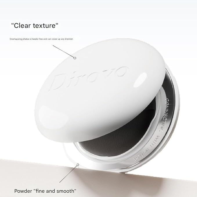 1 PC Dirovo Cushion Foundation Cream, High Coverage Fine Powder Long Lasting BB Air Foundation Cream (Dry Skin-Ivory)
