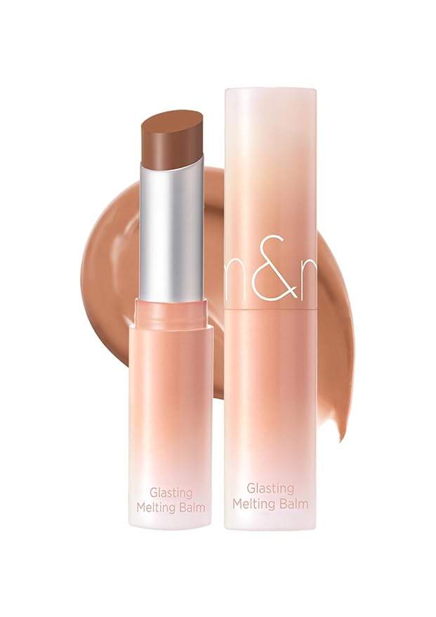 rom&nd GLASTING MELTING BALM #10 Nu Beige: K-Beauty Hydrating Tinted Lip Balm for Crystal-Clear Water Gloss Shine | Non-Sticky, Volumizing, Natural Nude Color for Olive & Yellow Undertones