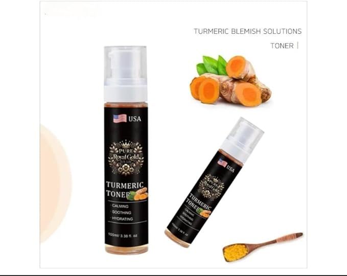 Pure Royal Gold Turmeric Facial Toner, 3.38 fl oz, Calming and Hydrating for Acne-Prone Skin