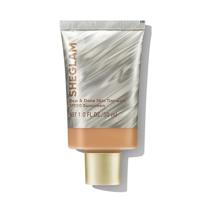 SHEGLAM Dew & Done Skin Tint with SPF20 Light-medium Coverage Foundation Evens Skin Tone-Honey
