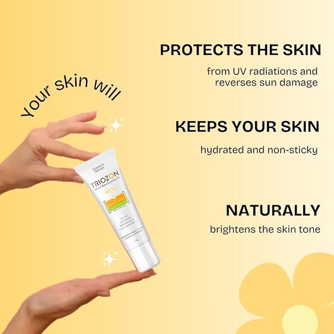 Triozon Sunscreen Silicone Based Gel with SPF 50 PA+++ Oil Free Matte Finish Water Resistant Super Lightweight Gel Non-Sticky Sun Protection Hydrating Cream No White Cast 50 gm (Pack of 2)