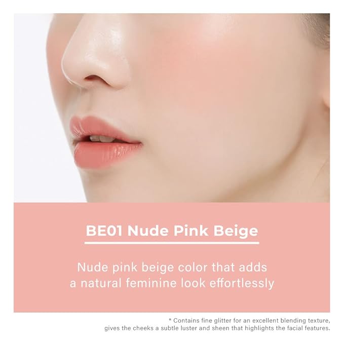 A'PIEU Juicy-Pang Jelly Blusher [BE01] – Soft Touch Blush for Cheek with Combined Cream & Powder Texture for Natural Dewy-Finish, No Fall-Out. 0.17 oz