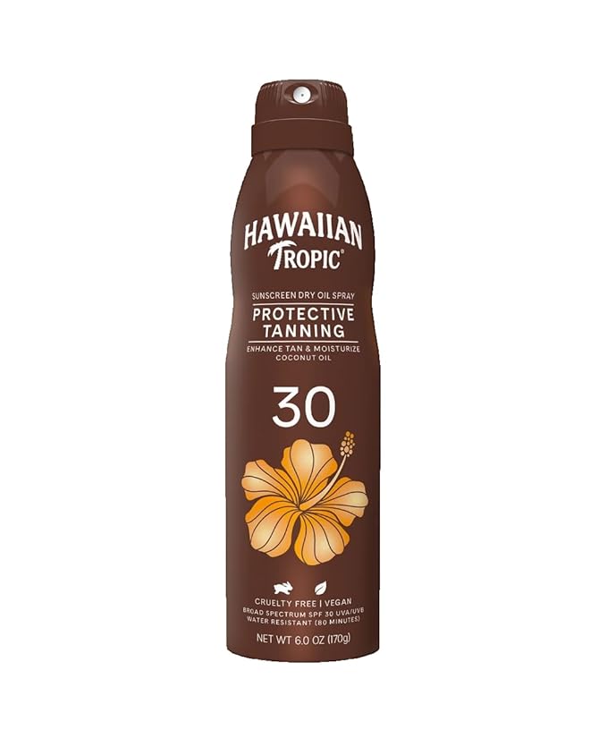 Hawaiian Tropic Dry Oil Clear Spray Sunscreen SPF 30 5.2 oz (Pack of 6)