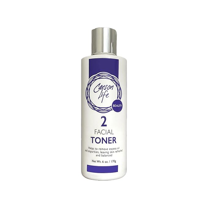 Carson Life 3-Step Skincare System - Facial Cleanser, Toner, Moisturizer - Unisex - Face & Neck - Dry Skin - Skincare Kit