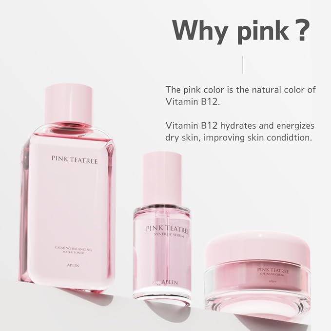 APLIN Pink Tea Tree Acne Care Set : Toner & Cream & Serum, Skin Moisturizer, Acne Care, Facial Moisturizers, CICA, Teatree, Korean Skin Care