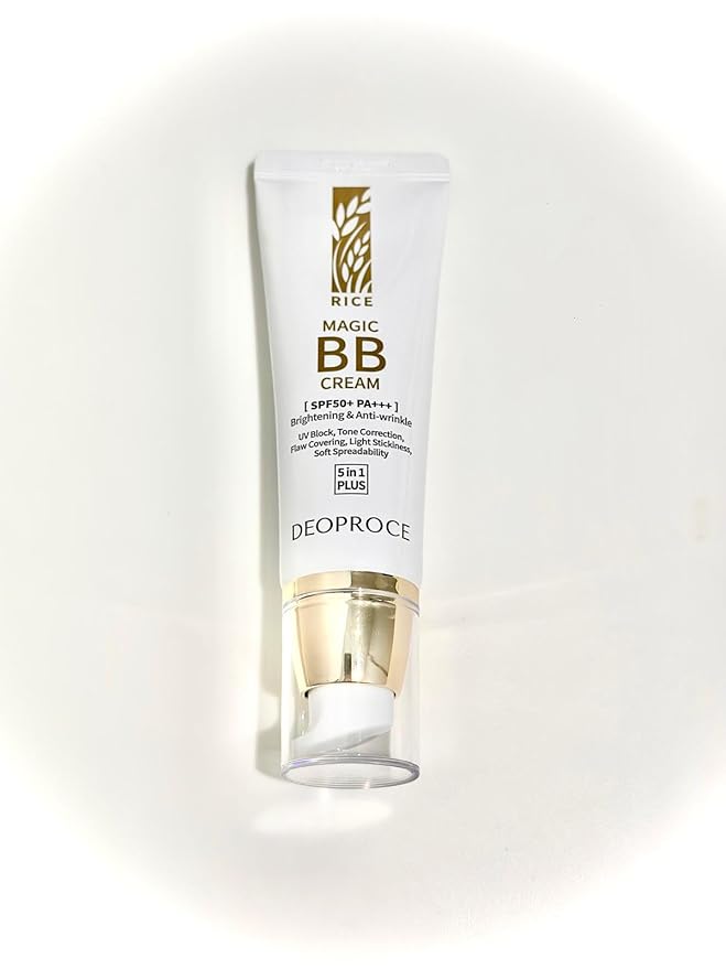 Deoproce Rice Magic BB Cream SPF 50+ PA++++ | Anti-Wrinkle Formula | UV Block, Flaw Covering, Lightweight & Hydrating | Natural Beige #21 | 50g