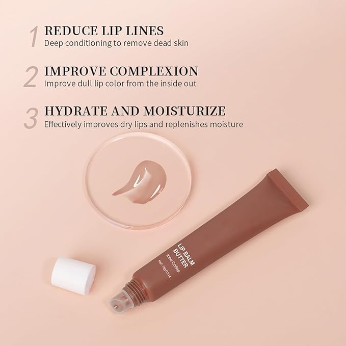 4 Flavors Lip Glossy Butter Balm Lip Tint Hydrating Lip Gloss Ultra-Hydrating & Nourishing Lip Care with Natural Ingredients (01# Vanilla)