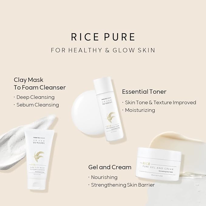 Rice Pure 3-Step Set [Cleanser & Toner & Cream]