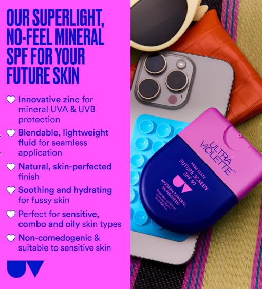 Ultra Violette Future Screen SPF 50 Mineral Fragrance Free Facial Sunscreen Serum 20 mL