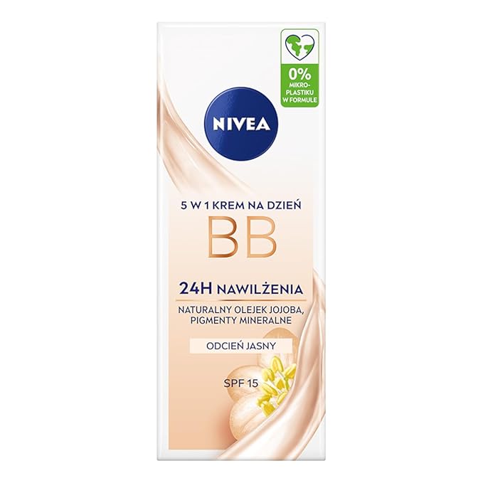 NIVEA BB Cream 5-in-1 Hydrating Day Cream with Mineral Pigments & Jojoba Oil, Light Skin Tone 50 ml – Covers, Evens, Brightens, Moisturises & Nourishes Skin in One Step