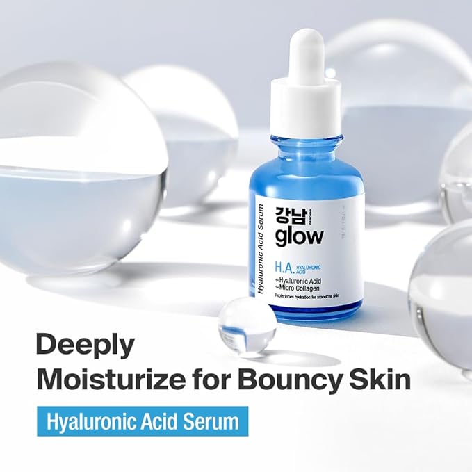 Hyaluronic Acid Serum - Korean Skin Care I Hydrating Serum for Face with Hyaluronic Acid & Vitamin B5 & Vegan Collagen I Face Moisturizer for Plumping and Fine Lines 1.01 fl oz