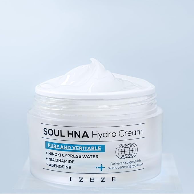 IZEZE Soul Hydro Toner 5.07 fl.oz, 150ml and Soul Hydro Cream 1.69 fl.oz, 50ml Bundle l Hyaluronic Acid, Korean Skin Care for Dry Skin